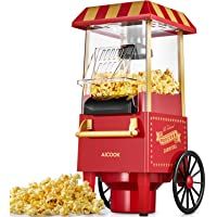 Los mejores  - Aicook Palomitero- Aire Caliente Sin Grasa Aceita- Vintage Máquina de Palomitas con Gran Capacidad- Libre de BPA- Rojo